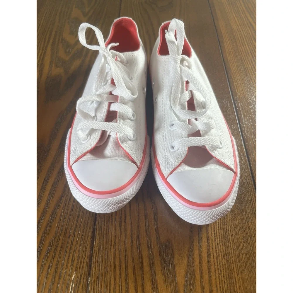 Converse All Star Ox Multi-Stripe White/Carmine Pink Canvas Youth 1.5